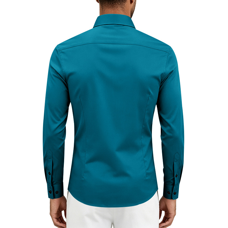 dhgate Slim fashion Shirts Summer Lapel Solid Color long Sleeve single Button Loose Breathable man Casual Shirt blouse vintage business party blouse