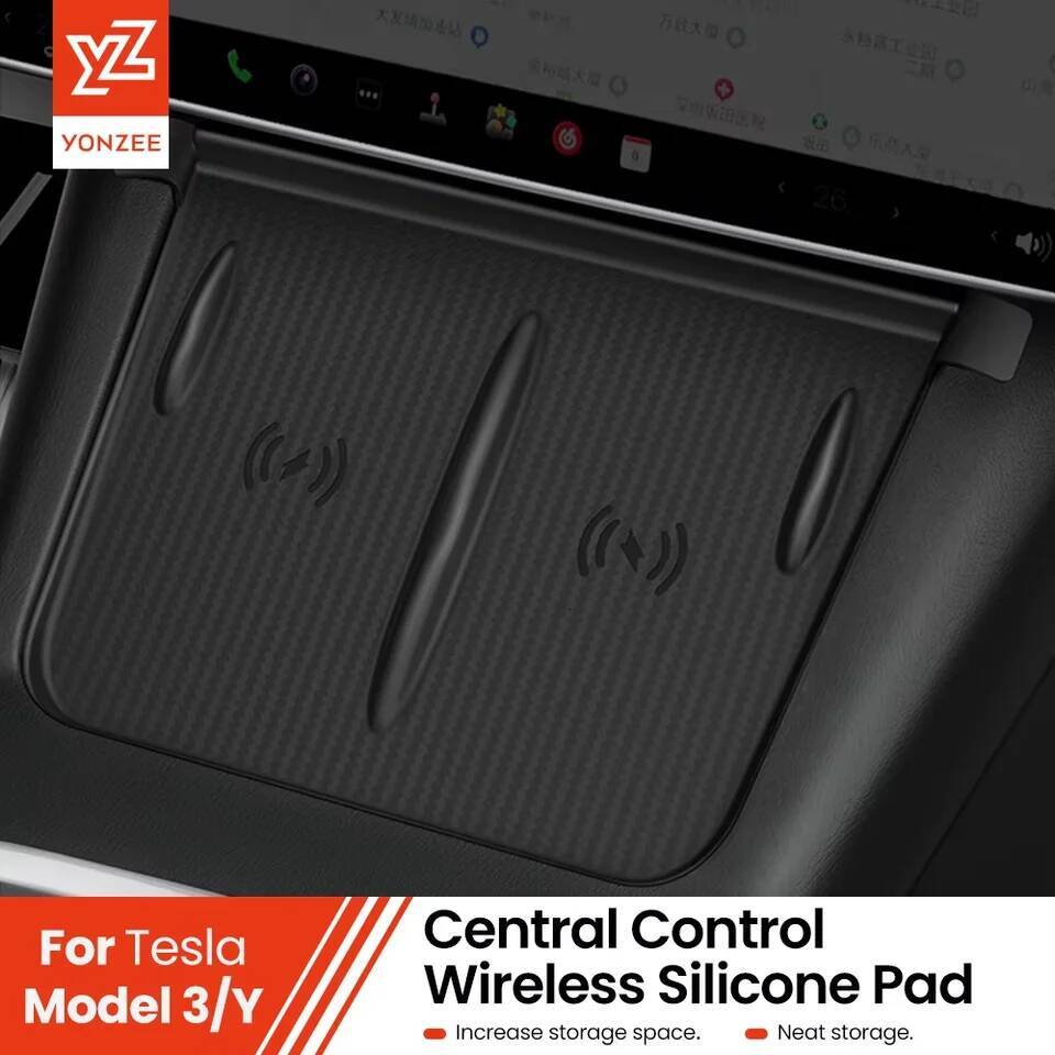 YZ Model 3 Y Highland Juniper 2021-2025 Silicone Anti-skid For Tesla Car Phone Wireless Charging Pad Accessories ddmynov