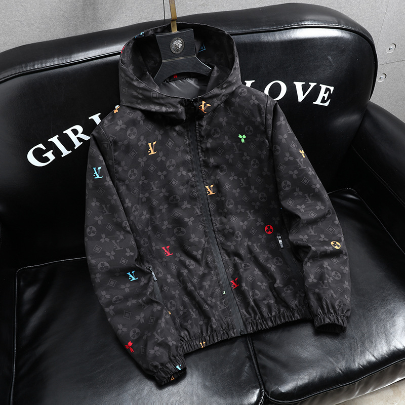 Cross-border new men's clothing - Spring jackets for men, casual men's jackets, hooded, loose, large-sized top. Free shipping.