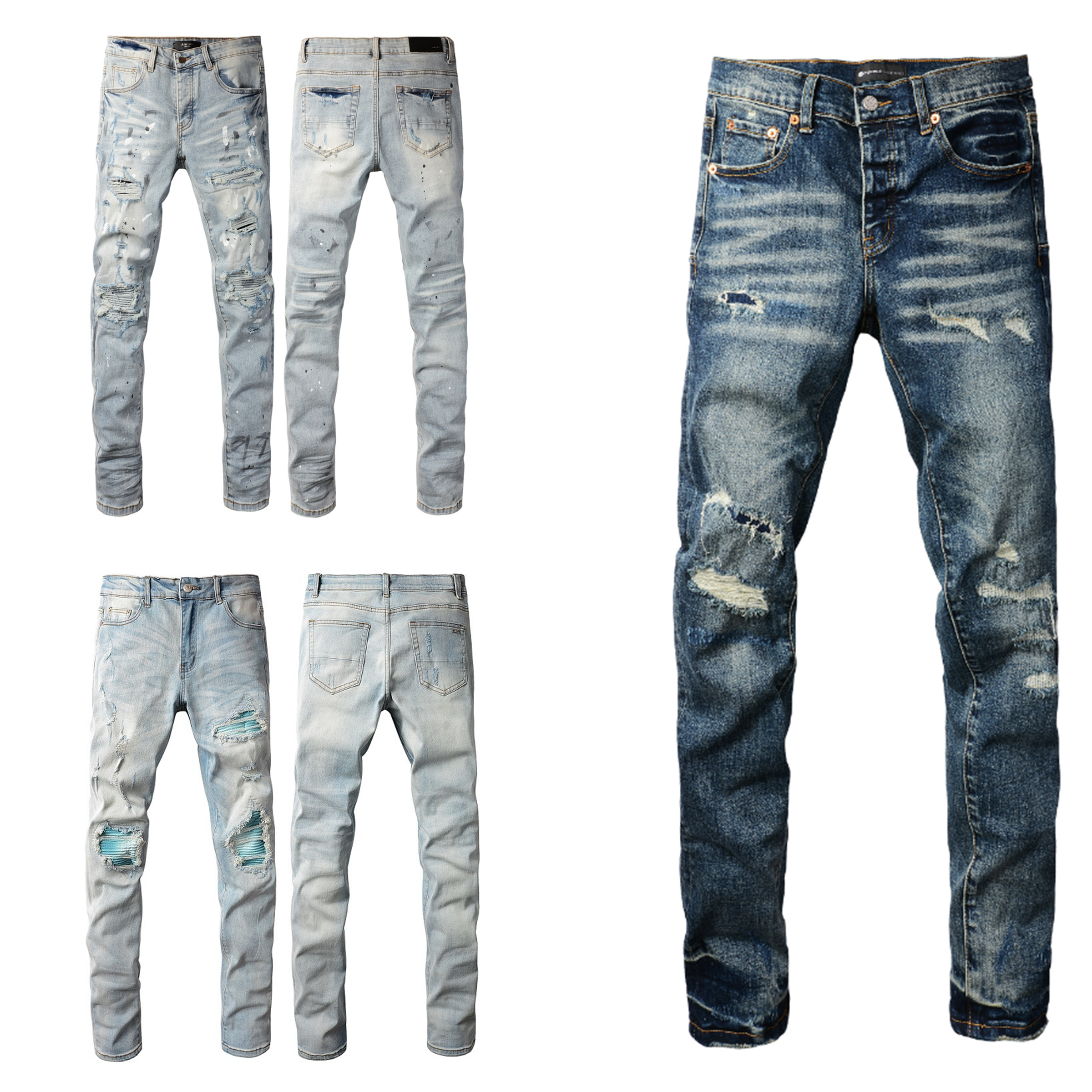 2026 jeans de rue de moto déchirés pour hommes, jeans à la mode les plus vendus par les créateurs