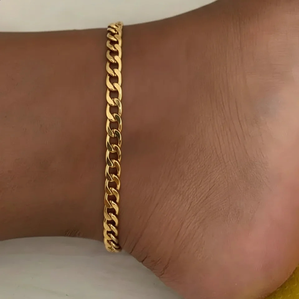 DOTIFI Stainless Steel Minimalist Chain Ankle Bracelet For Women Cuban Chain Fashionable And Unique Versatile Ankle Jewellery 260528