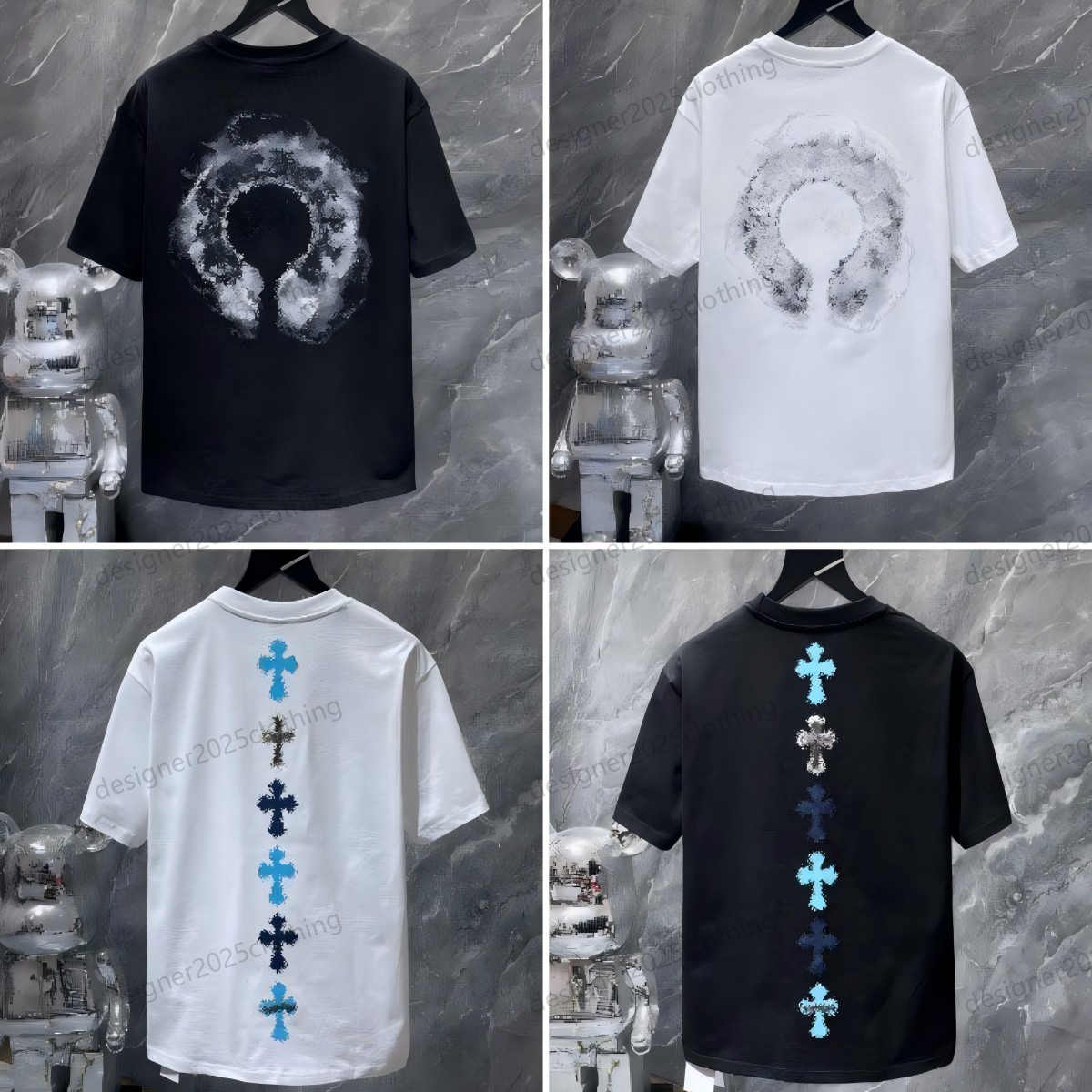Designer Chrome Shirt T Shirt Graphic Tee Cotton Tees Holiday Women Mens leisure sports Street Pure Cotton Short Sleeve Fashion Tshirts Men T Shirt