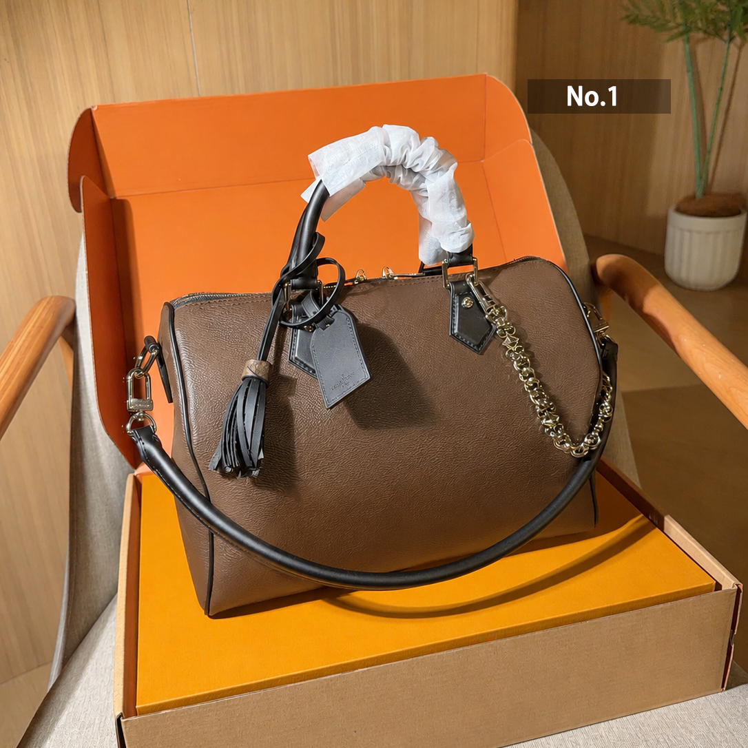 Luxy Spdy 30 Designer Women Boston Handbag Shoulder Crossbody Bag , Large Capacity Top Handle Barrel Purse , Zipper Travel Tote with Detachable S-image-1108395314