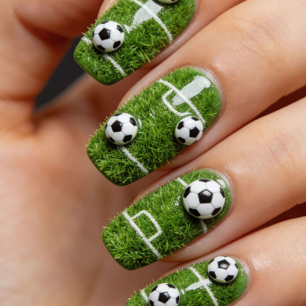 Luxury Stylish 2026 World Cup Football Themed Nail Art Decorations For Sports Enthusiasts False Nails Fast Shipping X260611