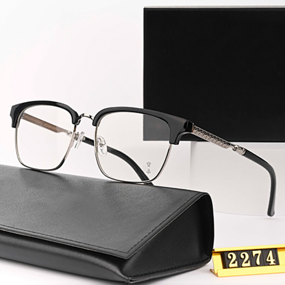 Designer Gray Gold Browline Eyeglasses Blue Light Blocking Anti Eye Strain Fashion Classic Computer Glasses for Men and Womens