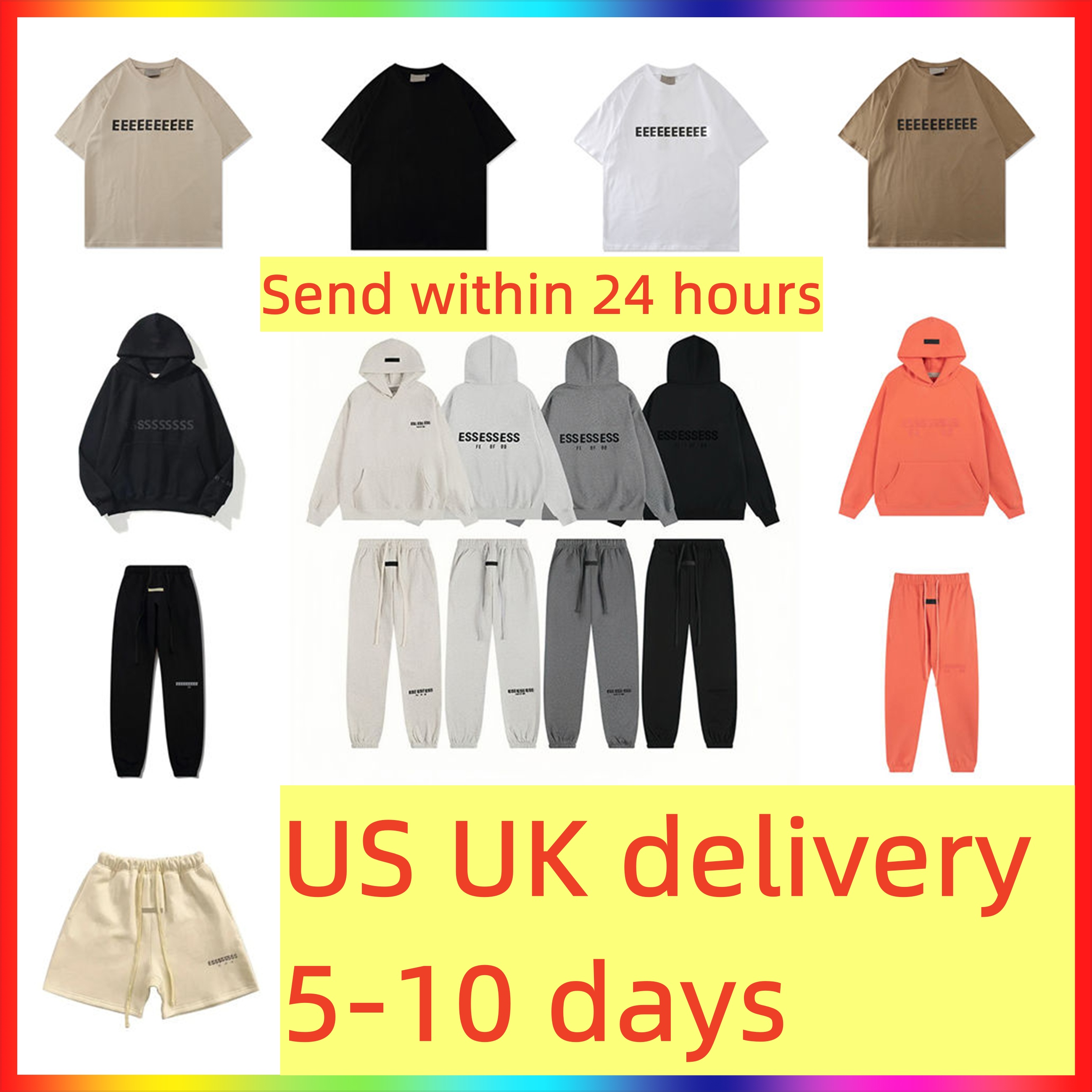 designer hoodie mens essential hoodie sweatpants 3D Silicon Reflective Letter Printed graphic tee Oversize Unisex Loose essentials tracksuit suit st