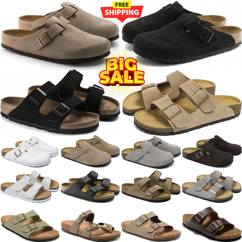 free shipping designer sandals clogs mens slippers women slides suede leather black white brown beige flip flops fashion buckle size 35-46 with box