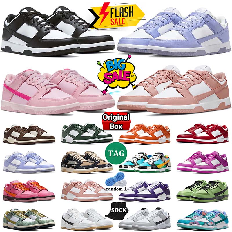 Running Shoes for Men and Women, Casual Panda Design, White Black Grey Fog Triple Color, Pink Olive Brown Goldenrod Accents, Outdoor Sports Trainers