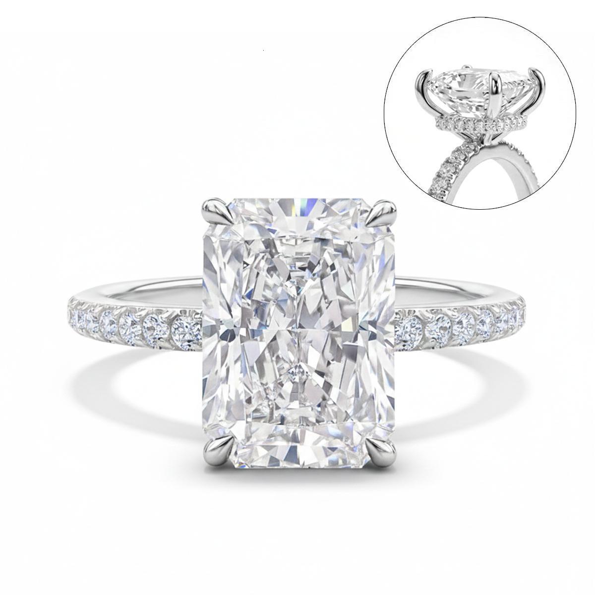 Jewelry designer ice flower cut 10 * 8 imitation copper plated with real gold high carbon diamond paired Redion wedding ring jewelry gift