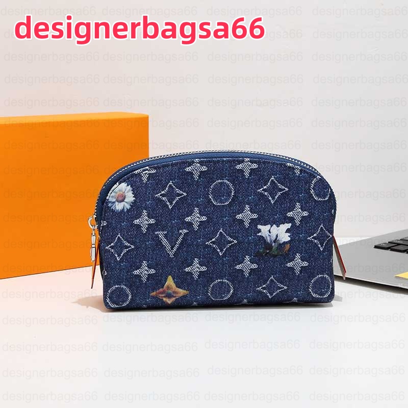 Designers Makeup Bags womens Cosmetic Pouch Lipstick pouch denim Mini Bag pink denim monogram Toiletry Cases Clutch Travel Classic Purse Cosmetic ba