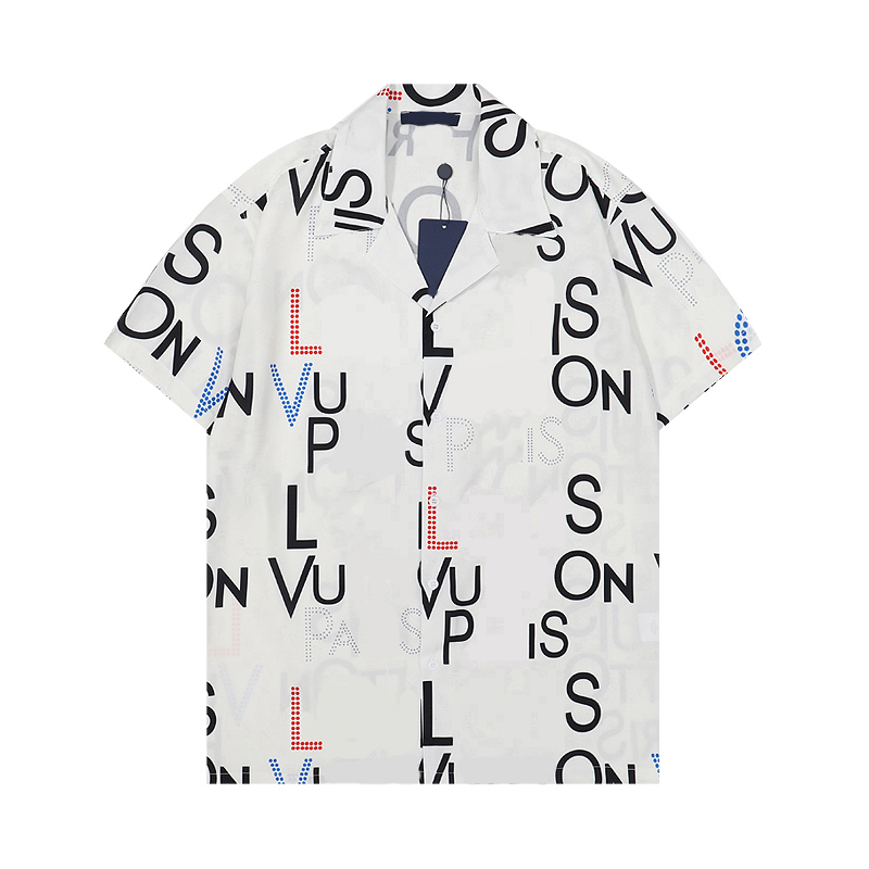 2027 Designer Shirt Mens Button Up Shirts print bowling shirt Hawaii Floral Casual Shirts Men Slim Fit Short Sleeve Dress Top M-3XL