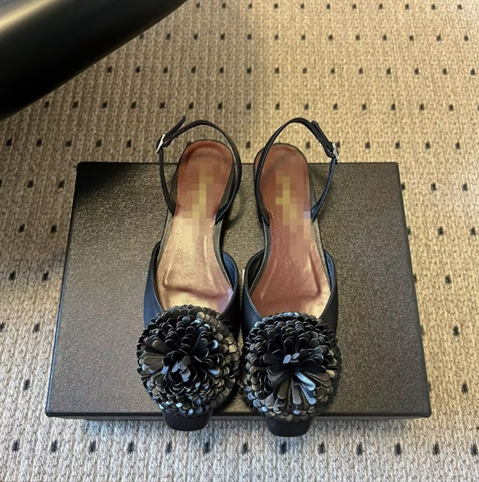 designer sandals New dress shoes camellia flower lambskin leather ballerina ballet flats luxury designer loafers wedding party flat heel womens sand