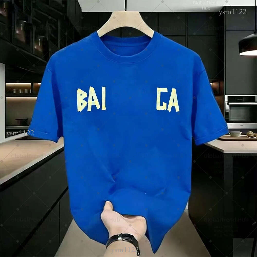 Luxury T-Shirt Men Graphic Tee 100% Cotton Crew Neck Casual Daily Outdoor Wear In-stock Paris-style tape design new summer loose-fit printed versati