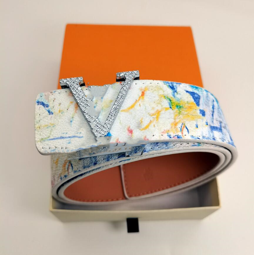 Designerriem voor dames en heren ceinture luxe zilveren gespen gestreept dubbelzijdig casual stijl papercut breedte 3,8 cm maat 105 cm 125 cm met do