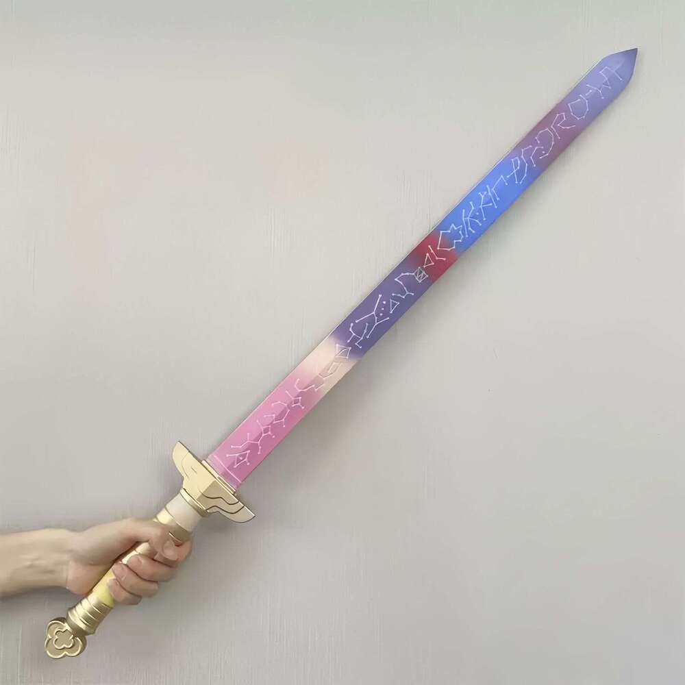Rainbow Gradient Fantasy PU Foam Weapon Prop Set, Non-sharp Decorative Costume Accessories for Halloween-image-1108460826