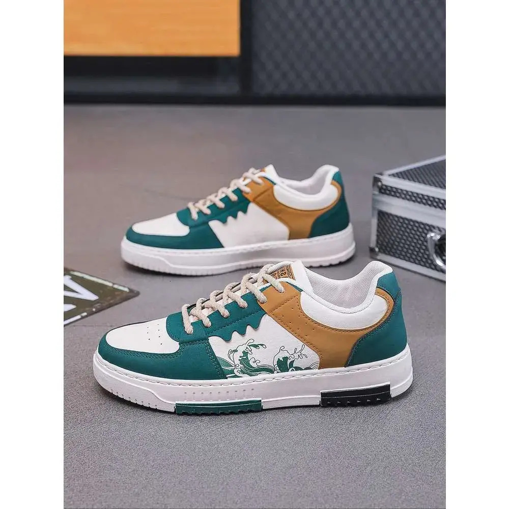 Designer luxury Shoe Outdoor Men Lace Up Color Block Comfort Daily Sneakers Free Shipping
