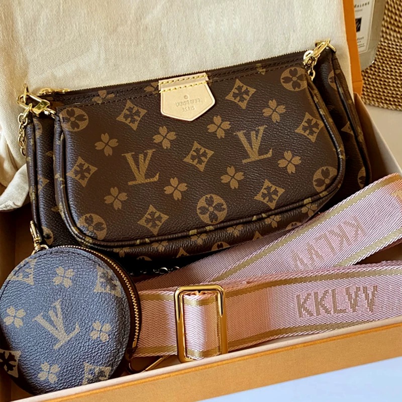 Luxury Designer bag multi pochette felice bag Womens crossbody shoulder bag fashion handbag underarm Bag leather chain bags mirror quality bag messe