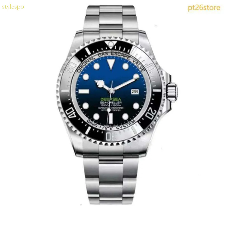 New Mens Watch Sea Dweller Designer Watches High Quality 44mm Size Deep Blue Dial Sapphire Stainless Steel Waterproof with Box Diving Super Luminous