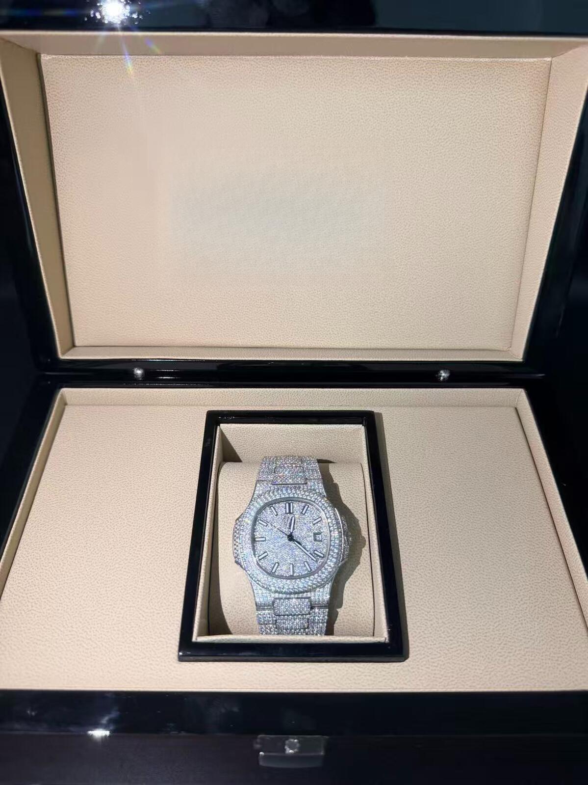 moisanite GRA certificate Pass Dia Tester Mens Square Wrist Iced Out Stainless Steel Buss Down Custom Watch Brand trend vvs moissanite diamond watch