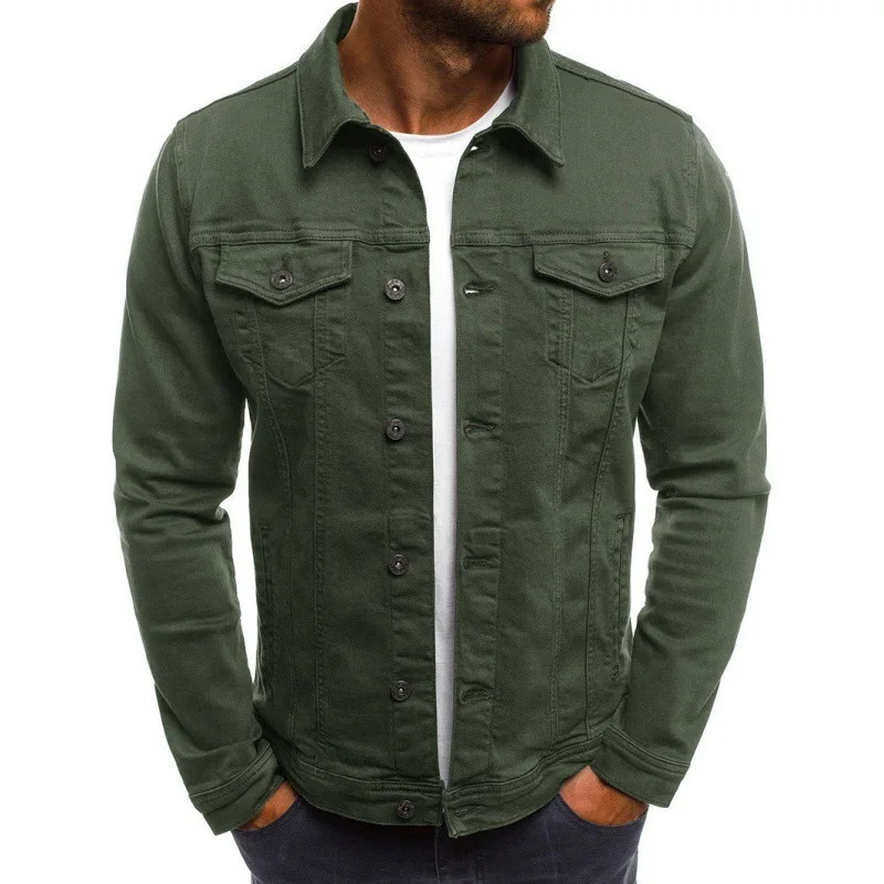 Retro Multiple pockets Mens denim Jacket 2025 Spring and Autumn Mens fashionable versatile slim fit Jacket coat 260630BJ