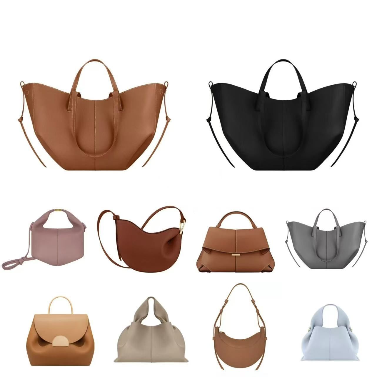 sacs de créateurs sac de ville sac seau sac fourre-tout designer grande demi-lune sac à bandoulière lisse fourre-tout sous les bras mode bandouli