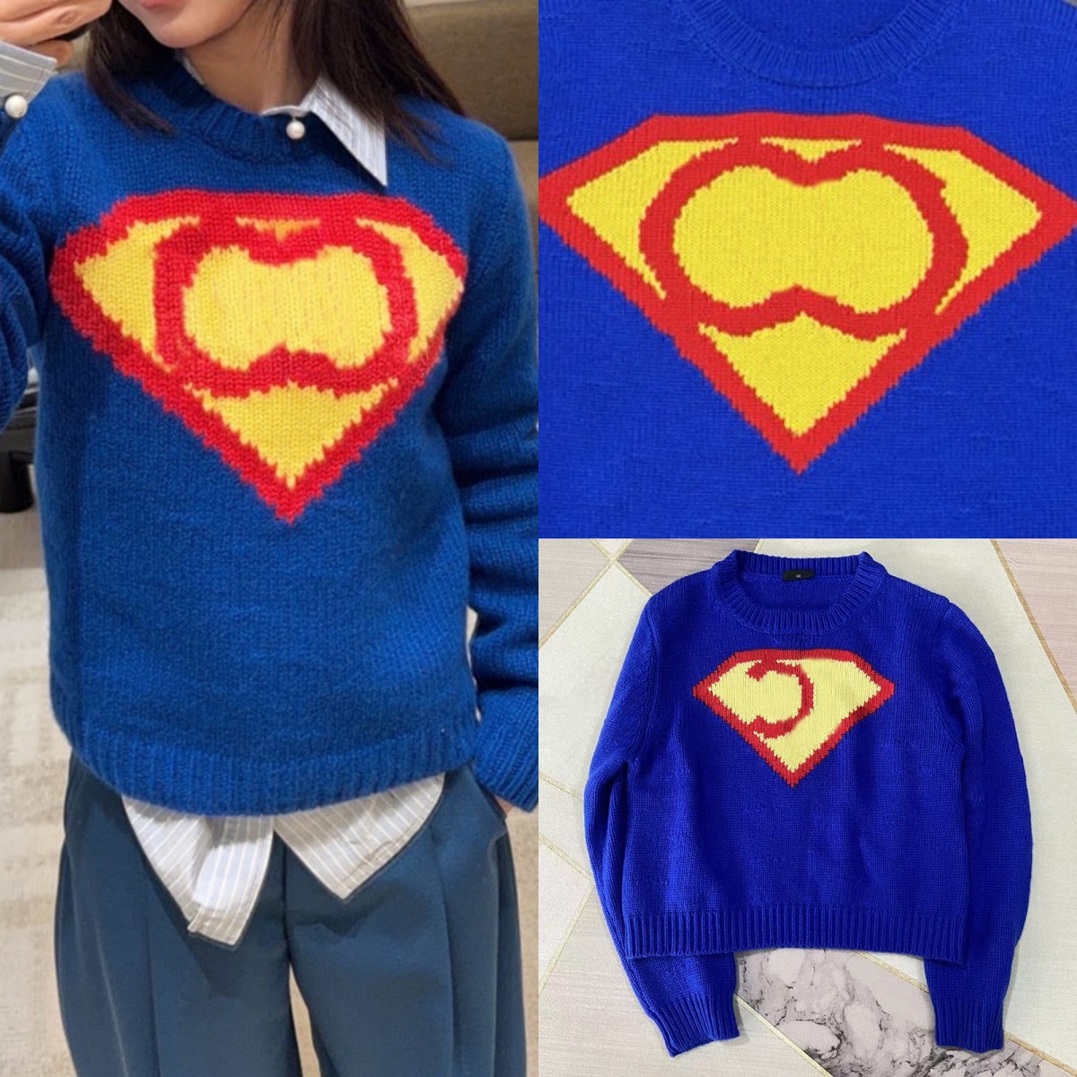 Brand Casual Knitted Pullovers Designer Women Round Neck Vintage Jumper Tops Autumn Winter Street Style Versatile Charm Wool Long Sleeve Tops