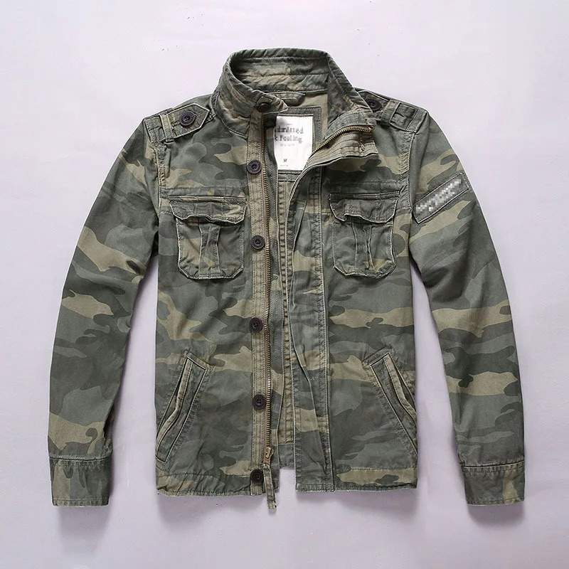 Denim Camouflage Jacket Men Stand Collar Camo Jacket Outwear Overalls Men Winter Thick Pure Cotton Casual Coat XXL 260630BJ