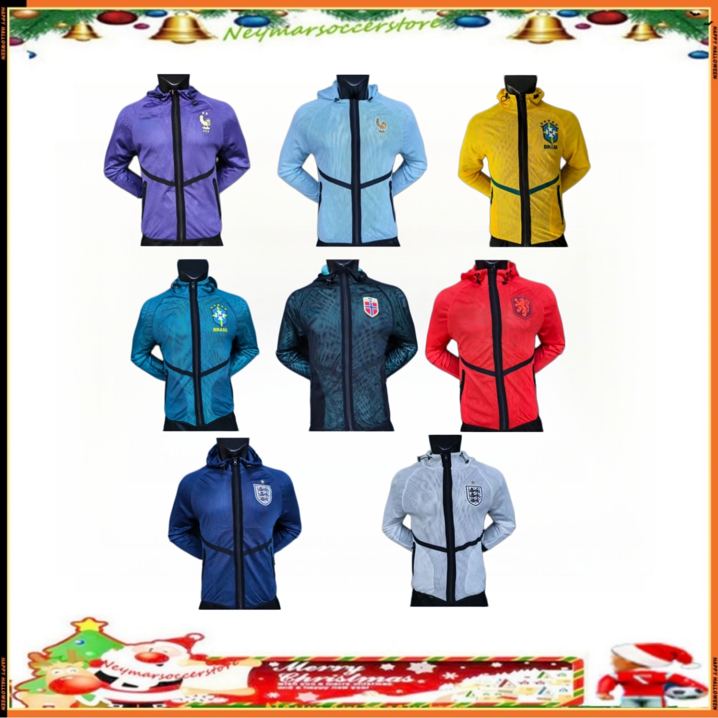 2026 2027 England Brazil World cup windbreaker half adult jacket soccer jersey 26 27 France Norway tracksuit Half pull long sleeve zipper survete-image-944858672