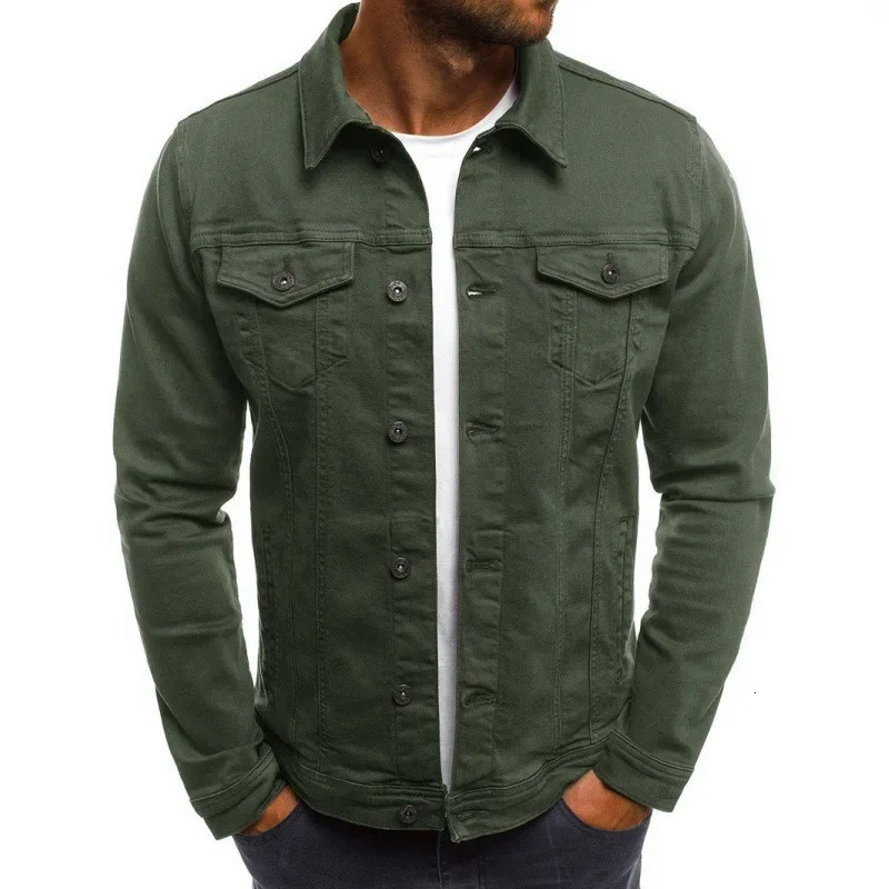 Mens Retro Slim Fit Denim Jacket 2026 Spring Autumn Mens Retro Denim Jacket Multi Pockets Fashion Slim Fit Versatile Jean Coat 260630BJ