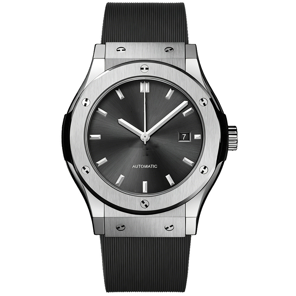 Designer Mens Classic Luxury High Quality Octagonal Brushed Steel Hublotxx Watch 42mm Men Watch Luminous Black Rubber Strap Business Waterproof W-image-1113024855