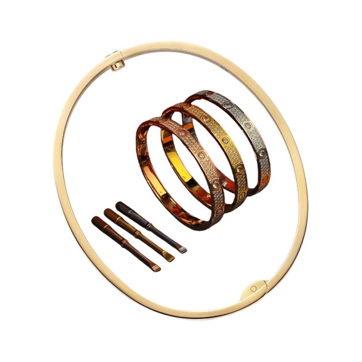 designer bangle v tarnish screw women diamond bracelet gold silver rose jewelr woman part dail outfit luxur brand gift wholesale accessories US Free