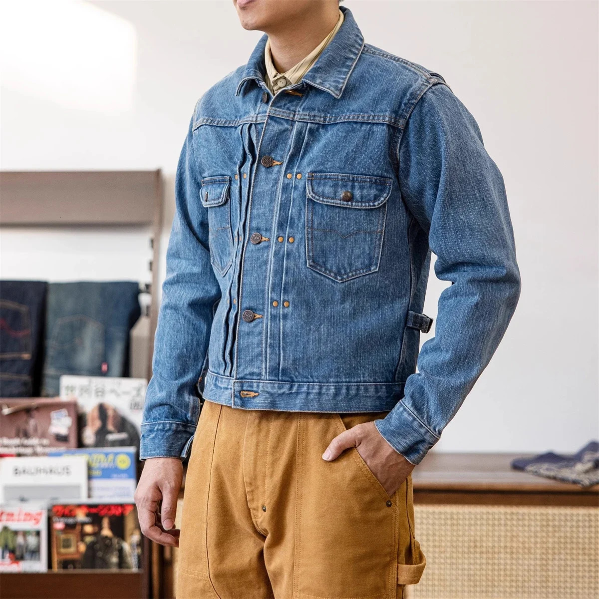 Red Tornado 18oz Selvedge Denim Jacket 11MJ Short Slim Fit Vintage Indigo Rugged Menswear 260630BJ