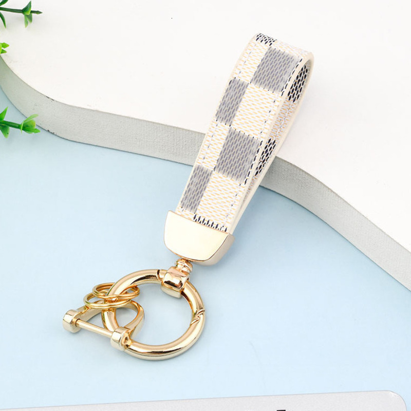 NewDesigner Porte-clés Imprimé Floral Bracelet en Cuir Pu Bracelet Fermoir en Or Couple Porte-clés de Voiture