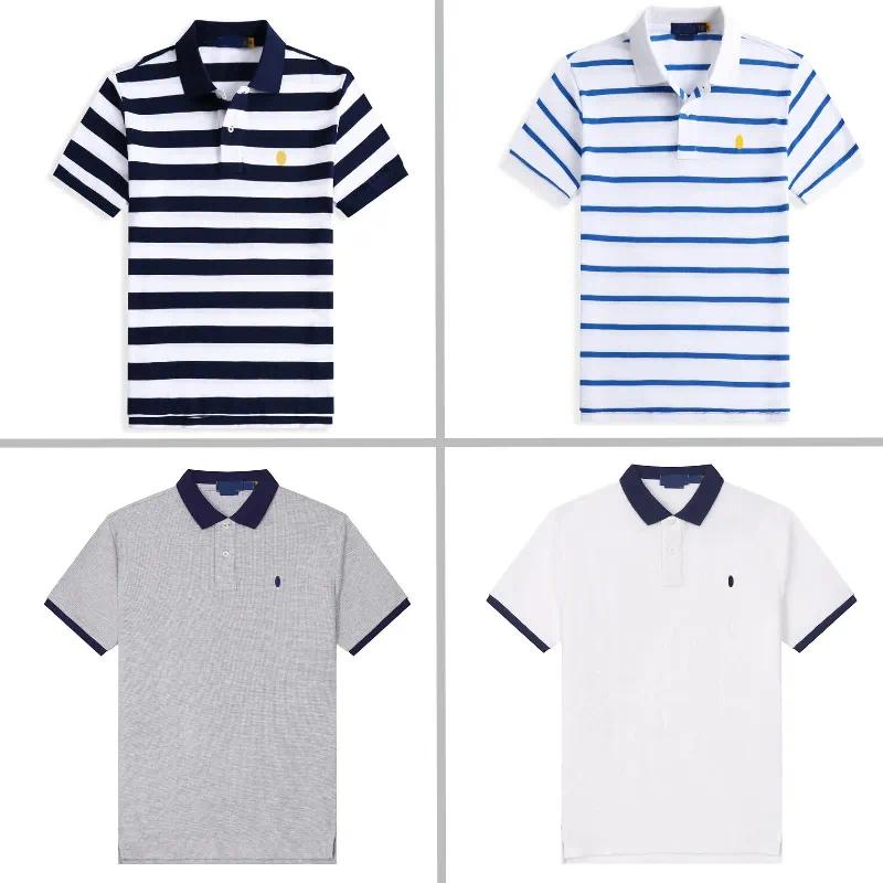 POLO t-shirts 2026 new shirts polo shirt designer polos t shirt men's striped short sleeved T-shirt lapel ponytail embroidery casual polo t shi