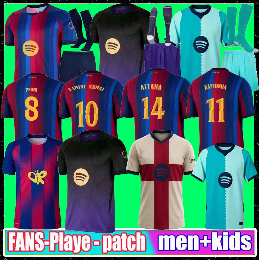 Barcelona 25 26 27 LAMINE YAMAL Lewandowski Soccer Jerseys 2026 2027 Raphinha FERRAN PEDRI Football Shirt F. DE JONG GAVI CUBARSi Camiseta Men Ki-image-976344887