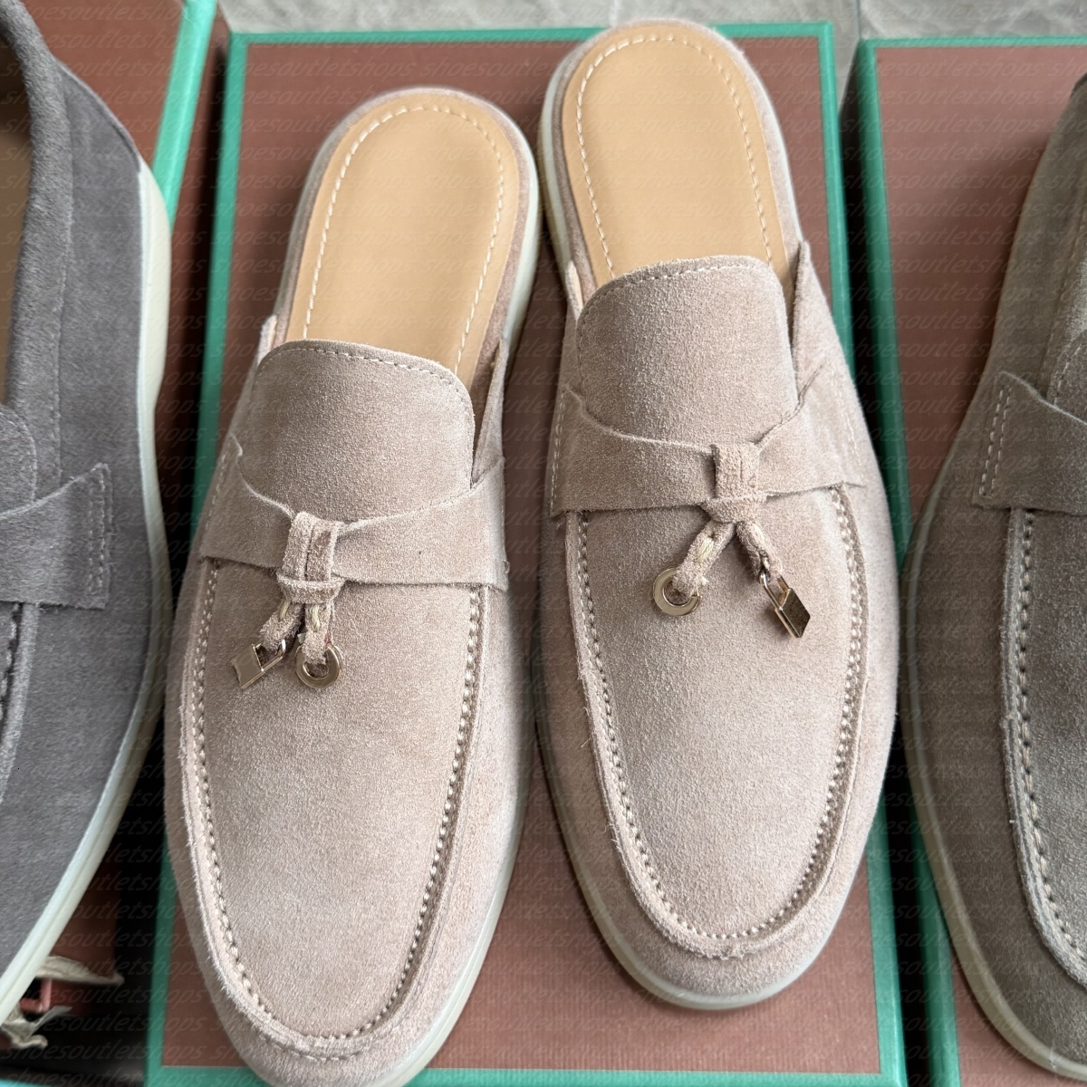 Loafers Designer shoes Walk Charms suede Casual Shoes Mens Womens Suede Couple Shoe Genuine Leather Flat For Men Women Size 35-46
