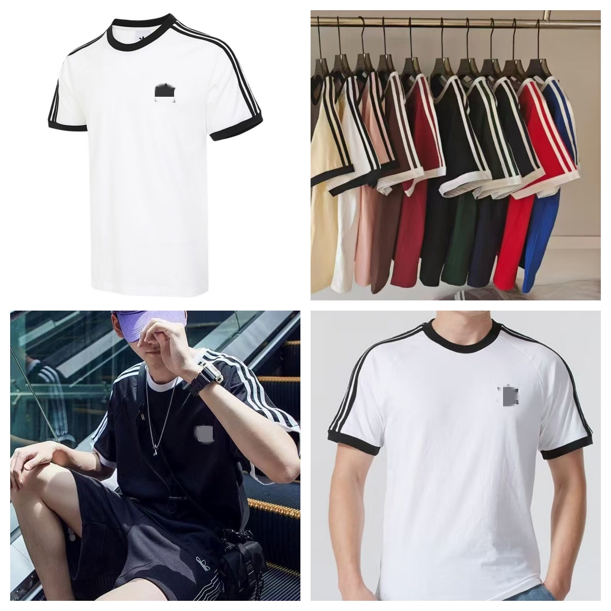 2026 World Cup Unisex 3 Strips ad Designer embroidery logo Men's T-shirt Summer Striped Short Sleeve Big Size Cotton School Youth Boys Teenager