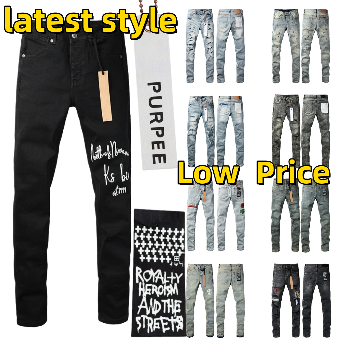 2026 10A purple jean purple jeans men Correct version 1:1 high quality Mens kusbi jeans denim jean jeans for mens designer rock revival jeans men-image-1112104375