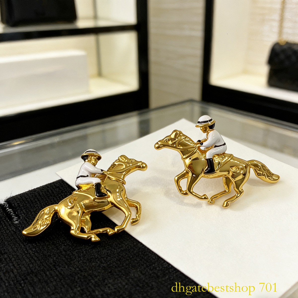 Designer Jewelry New Year gold Little Horse Earrings Instant Wealth Luxurious Beautiful Earrings cc earrings