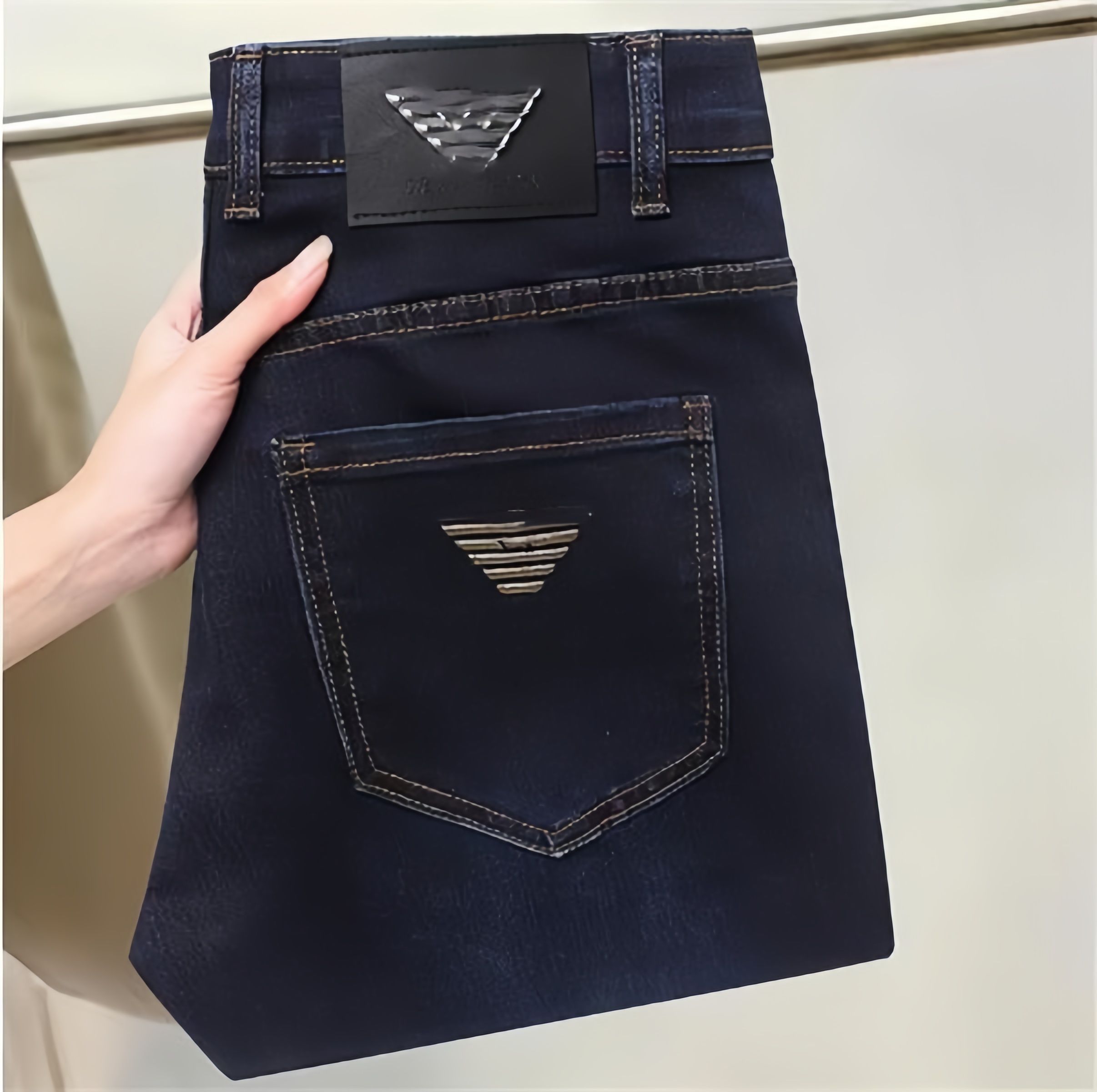 designer jeans for mens Pant mens slim fit elastic embroidery fashion skinny jean style whitening men's broken hole denim luxury pants designer