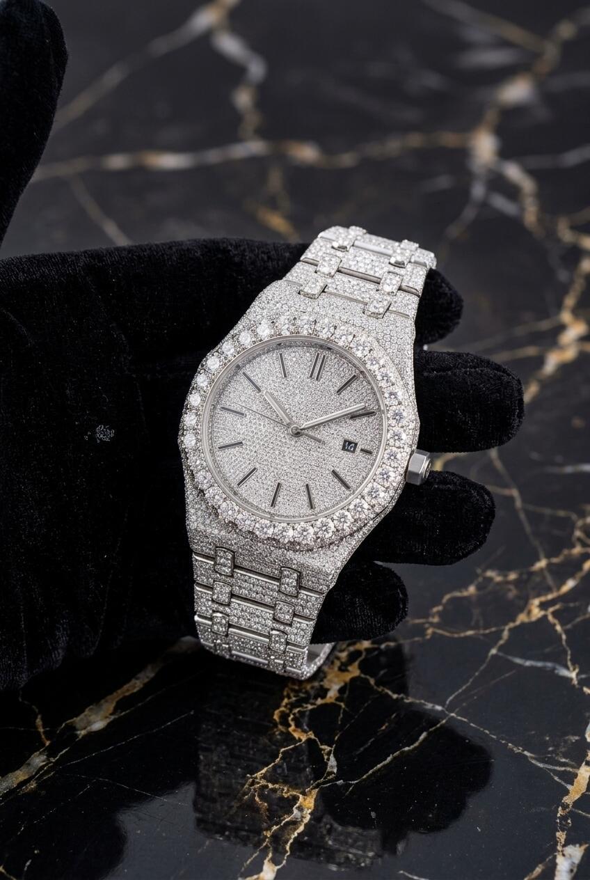 moisanite GRA certificate Pass Dia Tester Mens Square Enthusiast For MenFashion Wrist Iced Out Stainless Steel Watch Brand trend vvs1 diamond watch