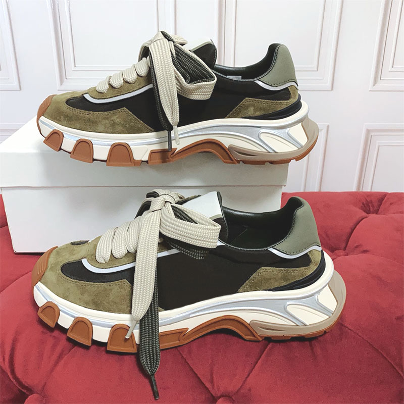 2026 Designer Chunky Sneakers Men Women Fashion Dad Shoes Contrast Color Country Road Sneakers Mens Breathable Mesh Suede Splice Casual Walking Trai