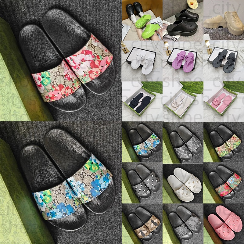 2026 designer sandals luxury women womens platform slippers Blooms Flower Tiger Bee Canvas Flat Gear Bottom Slides Shoes Sliders Flip Flops