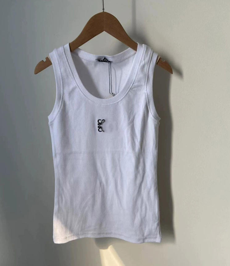 Women Knits Tank Top Designer clothes Embroidery Vest Sleeveless Breathable Knitted Pullover Womens Sport Crop Tops S-XL Yoga Vest Jersey Camis Fema