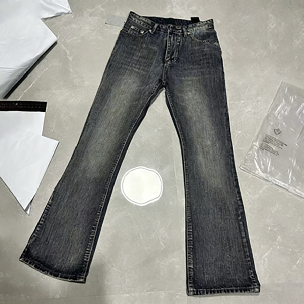 trousers Men Jeans Tape The Lost BA Bootcut Solid Color Bamboo Stripes Leg Wear Design Washed Retro Hundred Loose Street Women Casual Flare Denim Pa