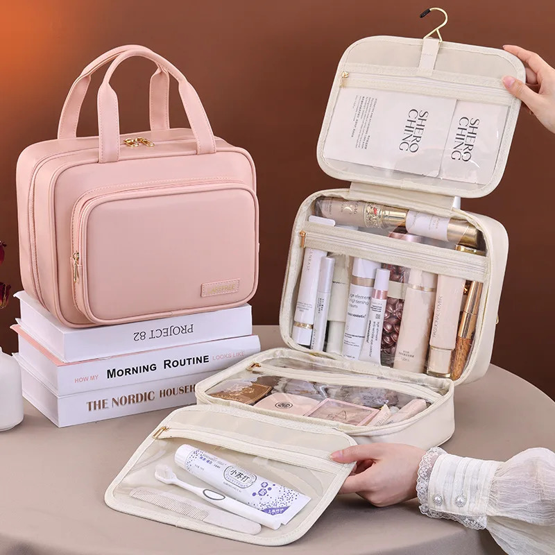Makeup Toiletries Organizer Large Capacity PU Leather Cosmetic Bag For Women Portable Travel Storage Makeup Organizer 260629BJ