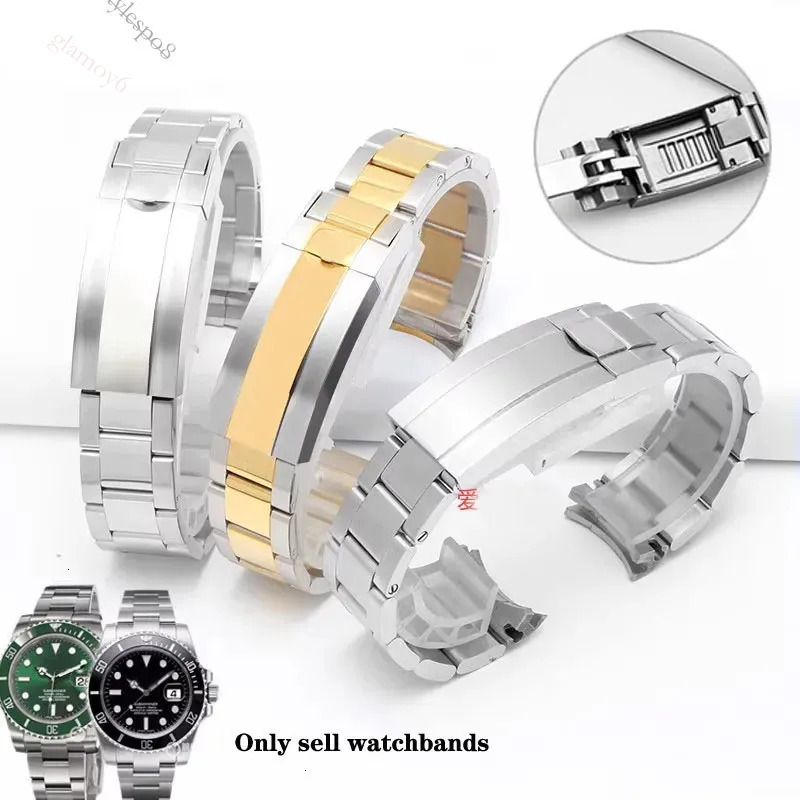 20mm 904 Stainless Steel Watch Bands Bracelet For Rolex SUBMARINER DAYTONA SUP GMT Men Fine Tuning Pull Button Clasp Band