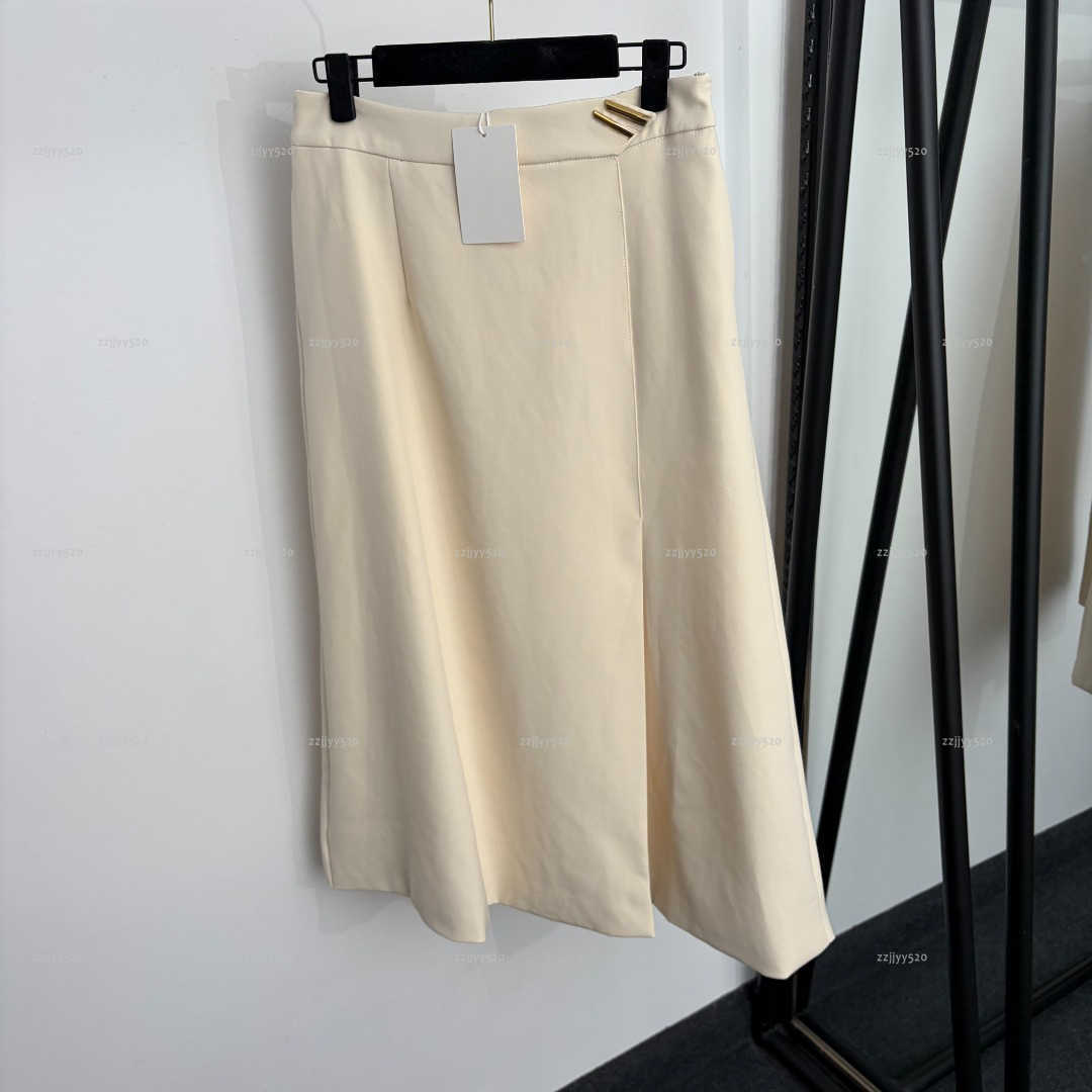 Brand women dress Summer lady dresses women designer clothes metal decorative high waisted split skirt A101X02N104-image-1113007036