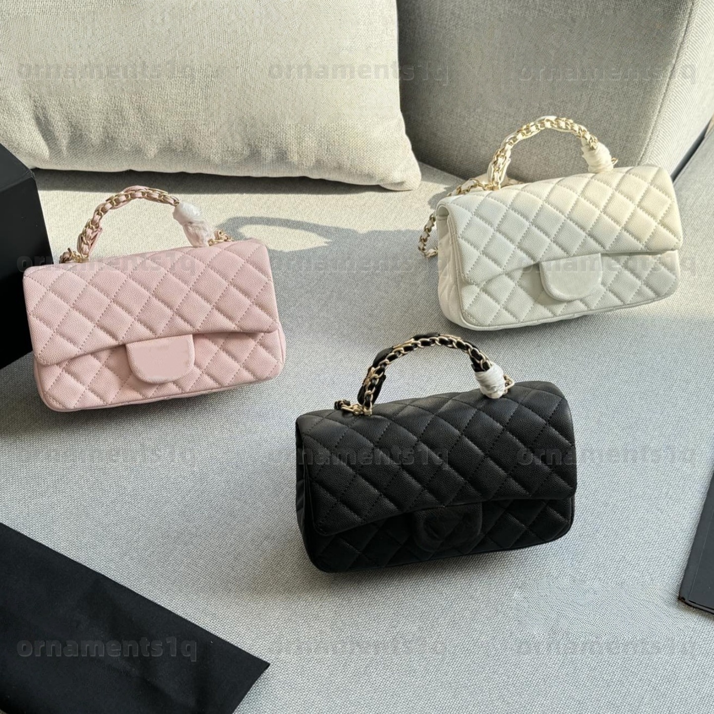 Women Classic Quilted Women Handbag Mini Chain Crossbody Bag Luxury Designer Caviar Leather Shoulder Bag Ladies Fashion Flap Purse With Top Handle