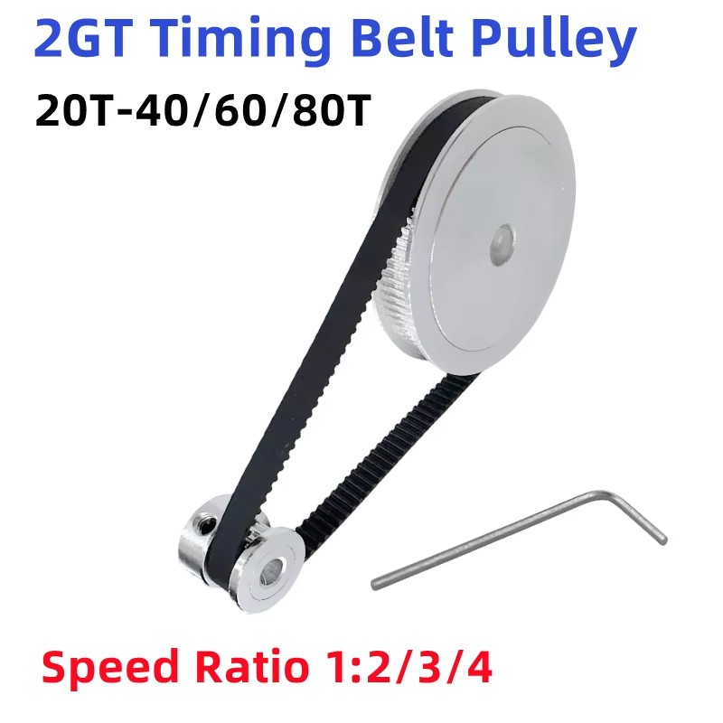 GT2 poulie de courroie de distribution 20 dents 2GT 40T 60T 80 dents alésage 5/8mm réduction 1:2:3:4 largeur de courroie 6mm roues synchrones pou